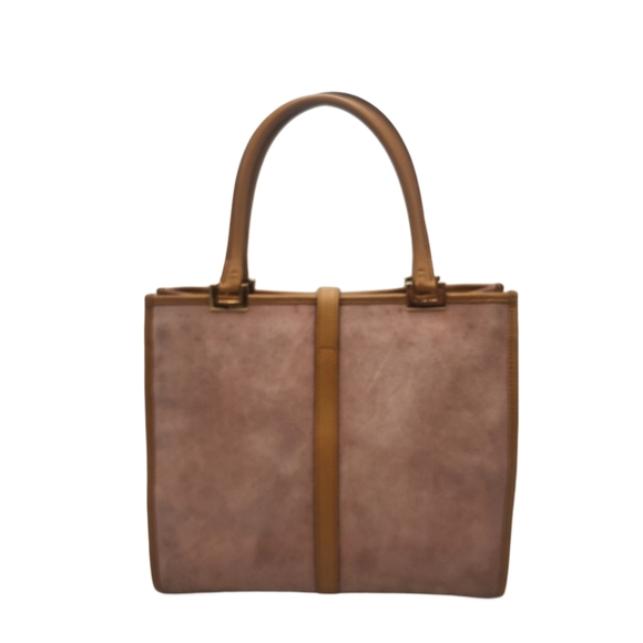 GUCCI Jackie Tote Satchel Shoulder Bag Purse in Pink Suede with Tan Leather Trim - Picture 2 of 10